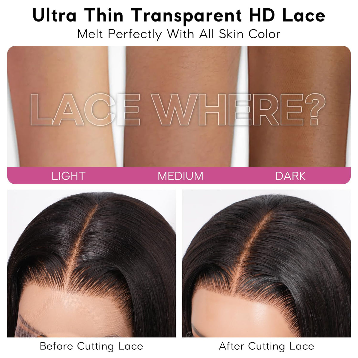 Subella 13x5 lace front wig offers diverse parting options