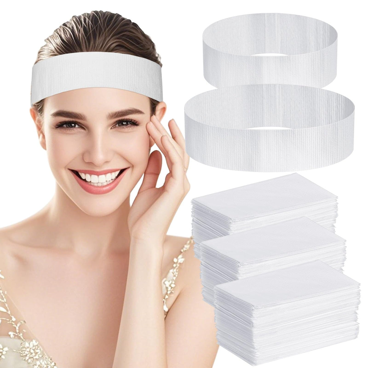 Sublaga disposable spa headbands with one-size design secure fit during facials.