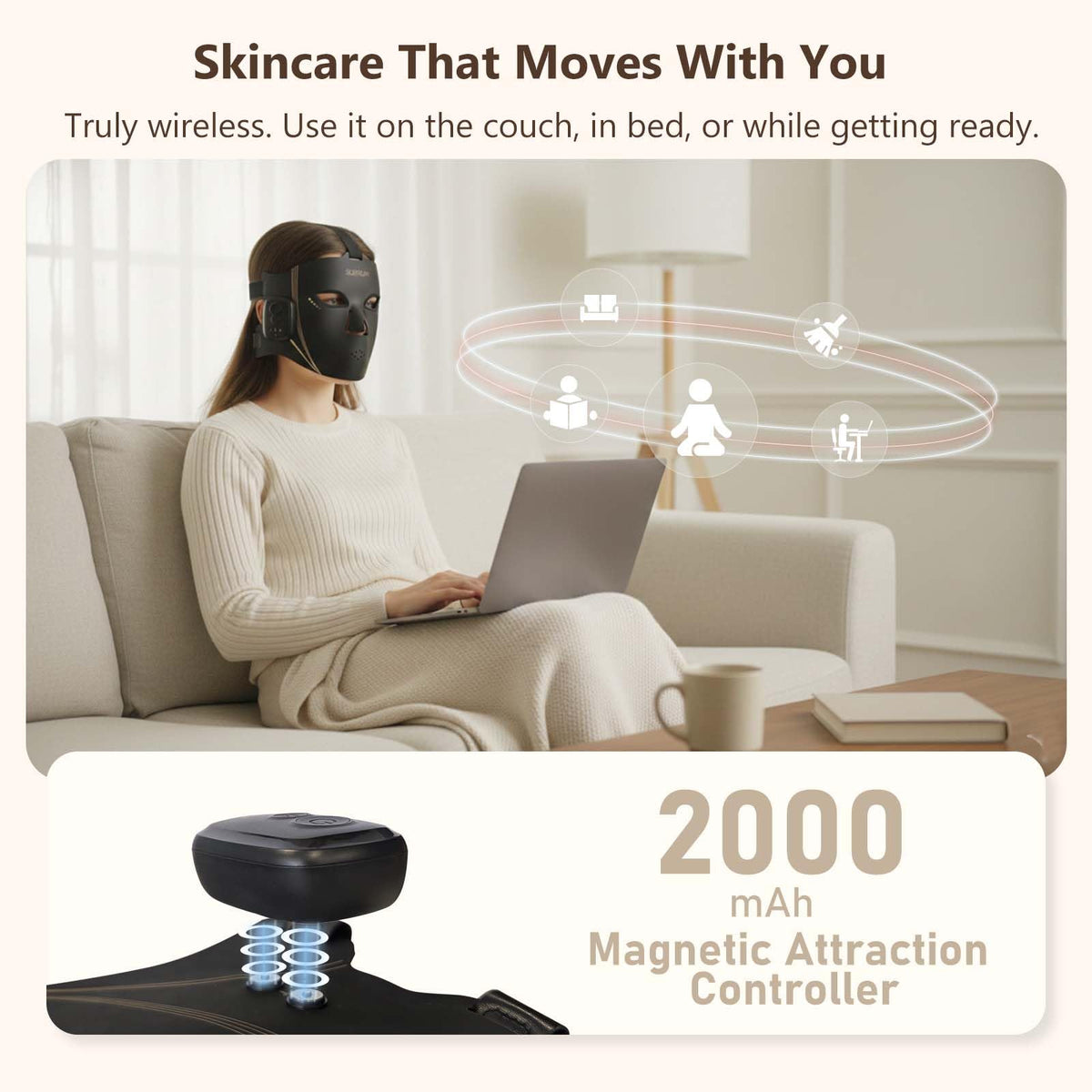 SUBRUN ergonomic design fits most faces for safe at-home use.
