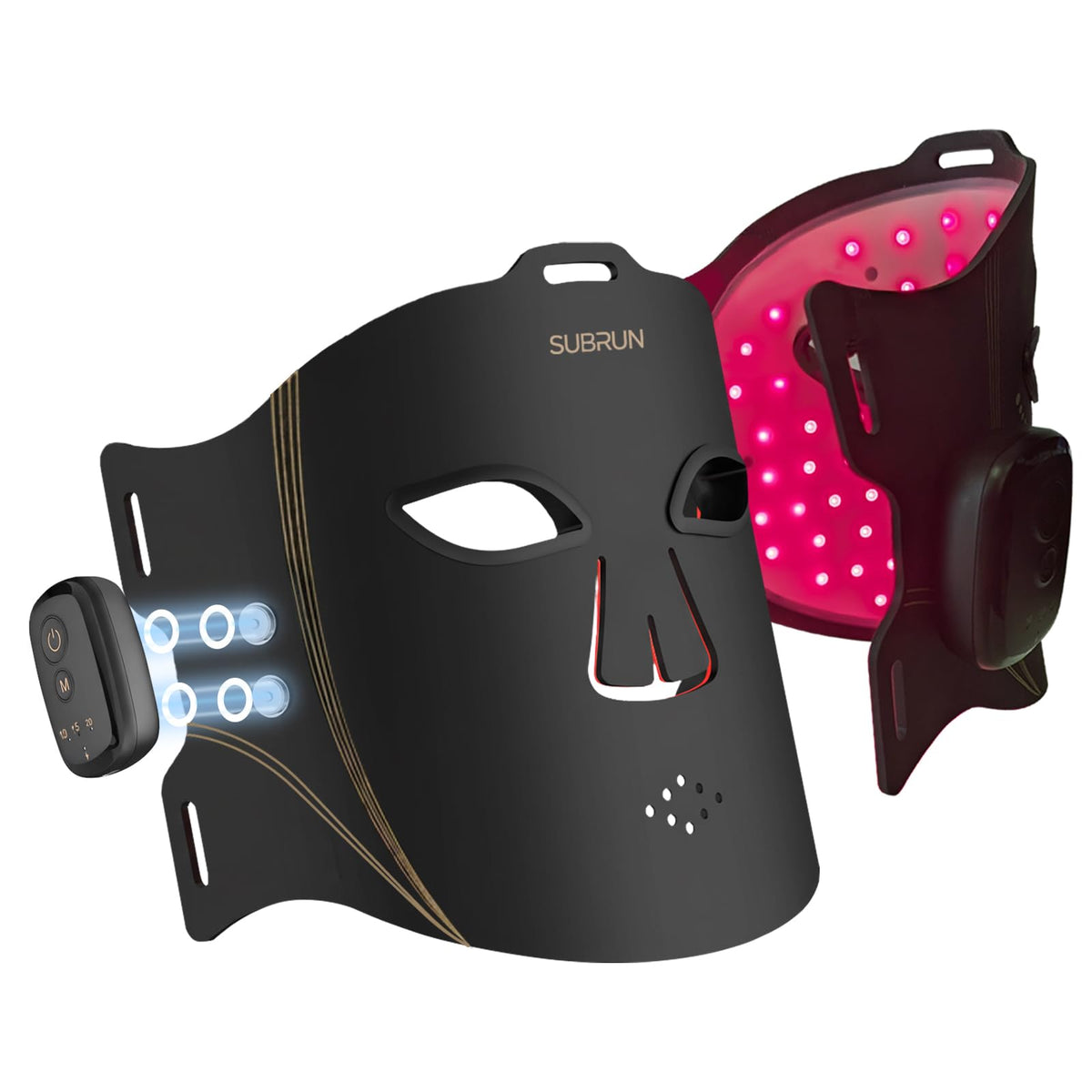 SUBRUN red light therapy mask covers the full face for a comprehensive treatment.