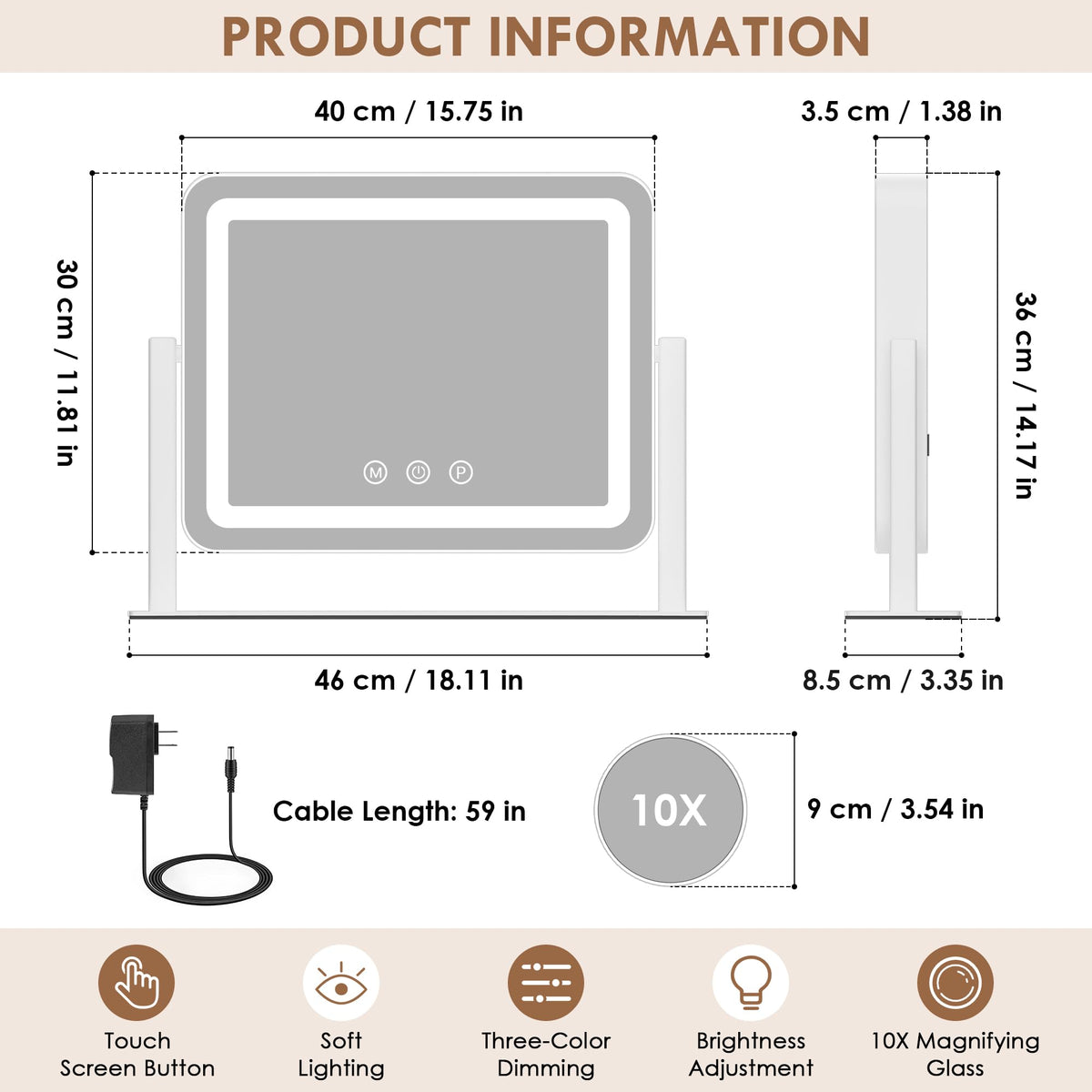 Sucedey 360-degree rotation enables flexible viewing angles.