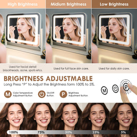 Sucedey three color modes with adjustable brightness for day to night makeup.