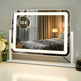 Sucedey mirror touch control panel for quick brightness adjustments.