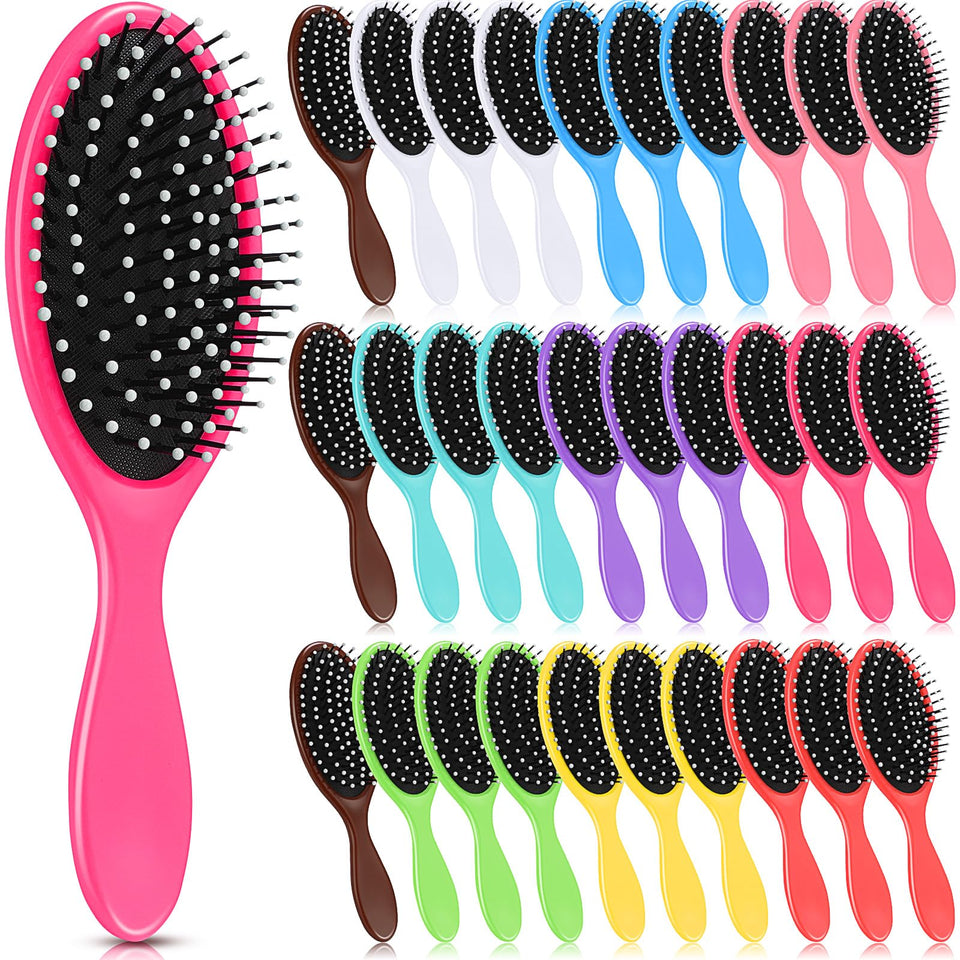 Suclain 30-pack detangling brushes in vibrant colors for family replacements