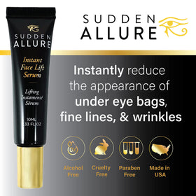 SuddenAllure eye-area applicator demonstrates quick use for smoother under-eye skin.
