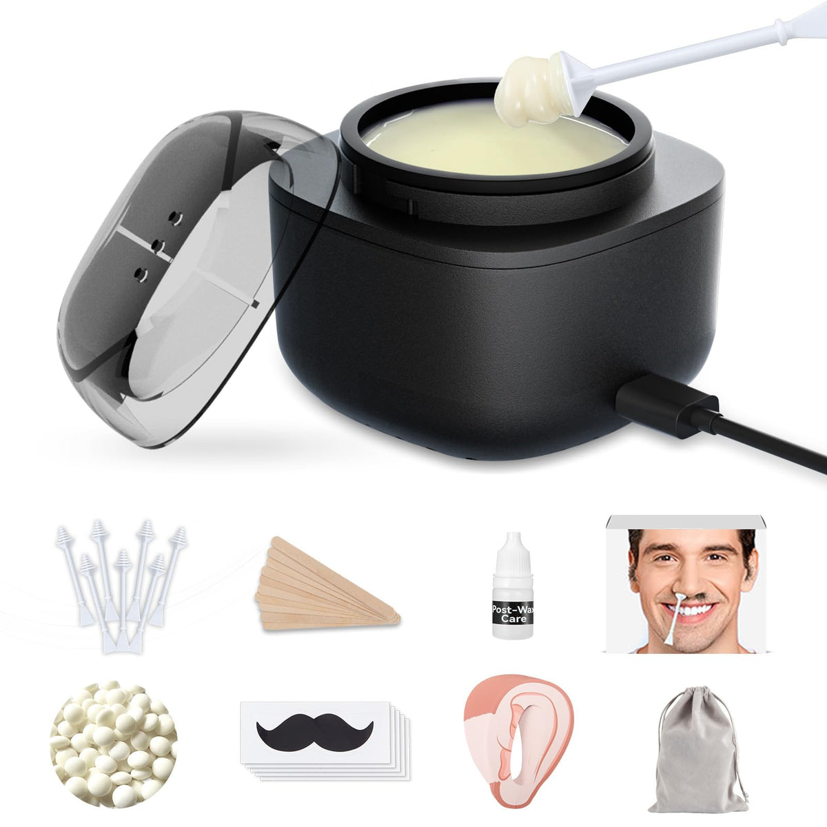 SUERBEATY nose wax kit main shot highlighting compact travel design