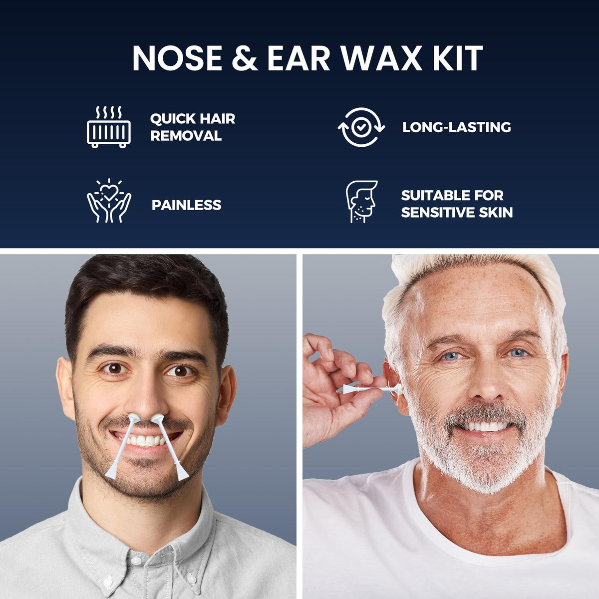 SUERBEATY nose wax kit silicone base cleanup demonstrates easy peel