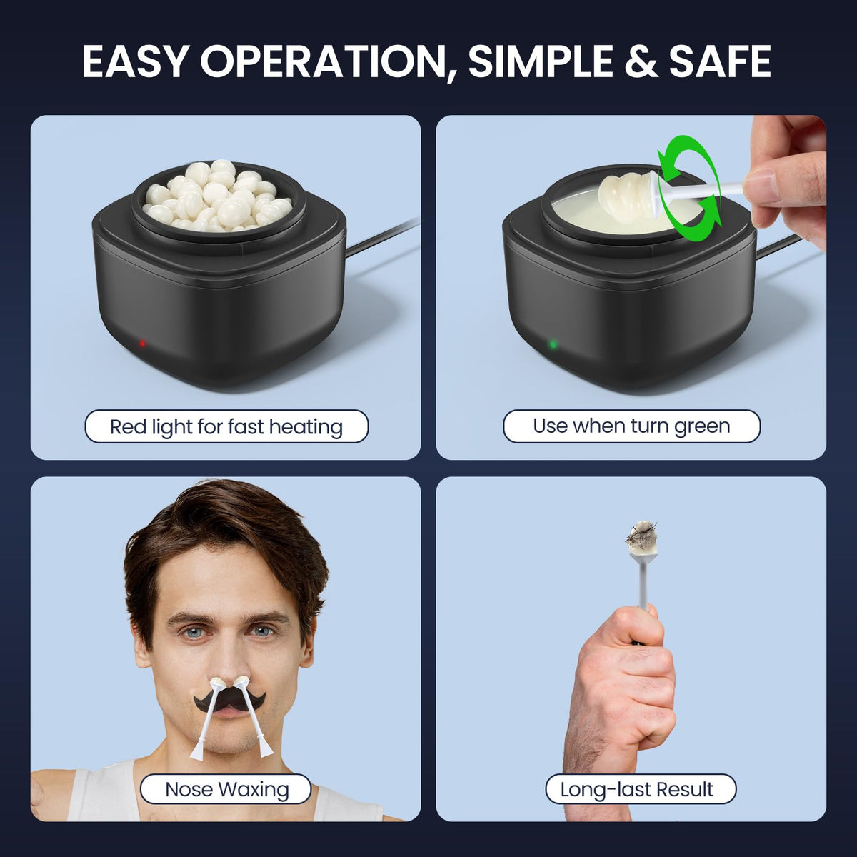 SUERBEATY nose wax kit sticks close-up with ear guards and pads