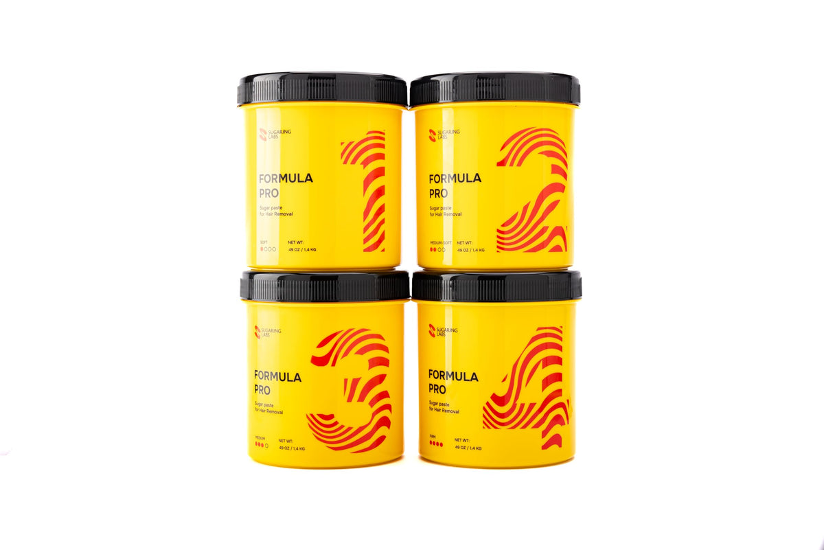 FORMULA PRO being applied on leg for versatile sugaring results.