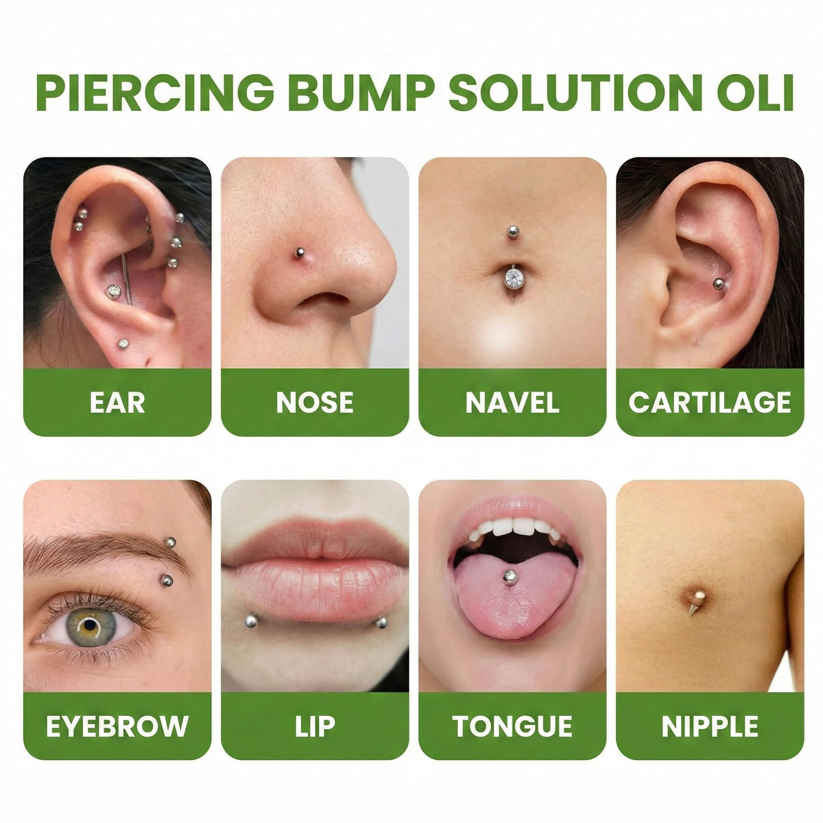 SugarTang lightweight oil texture shown for moisturizing skin around piercings