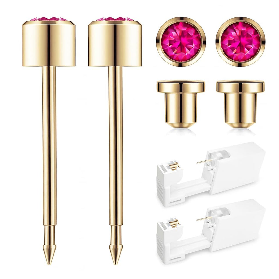 SugarTang gold 4mm ear piercing kit with safety back for at-home use