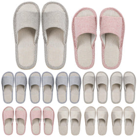Suhine 12-pair open toe slippers in assorted colors for hotel or home guest rooms