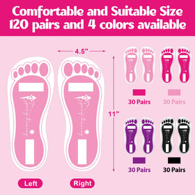 Suhine purple tanning pads stay in place with sticky adhesive during spray sessions.