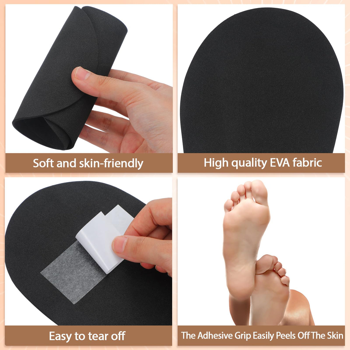 Suhine spray tan feet pads black providing discreet protection and easy cleanup after tanning