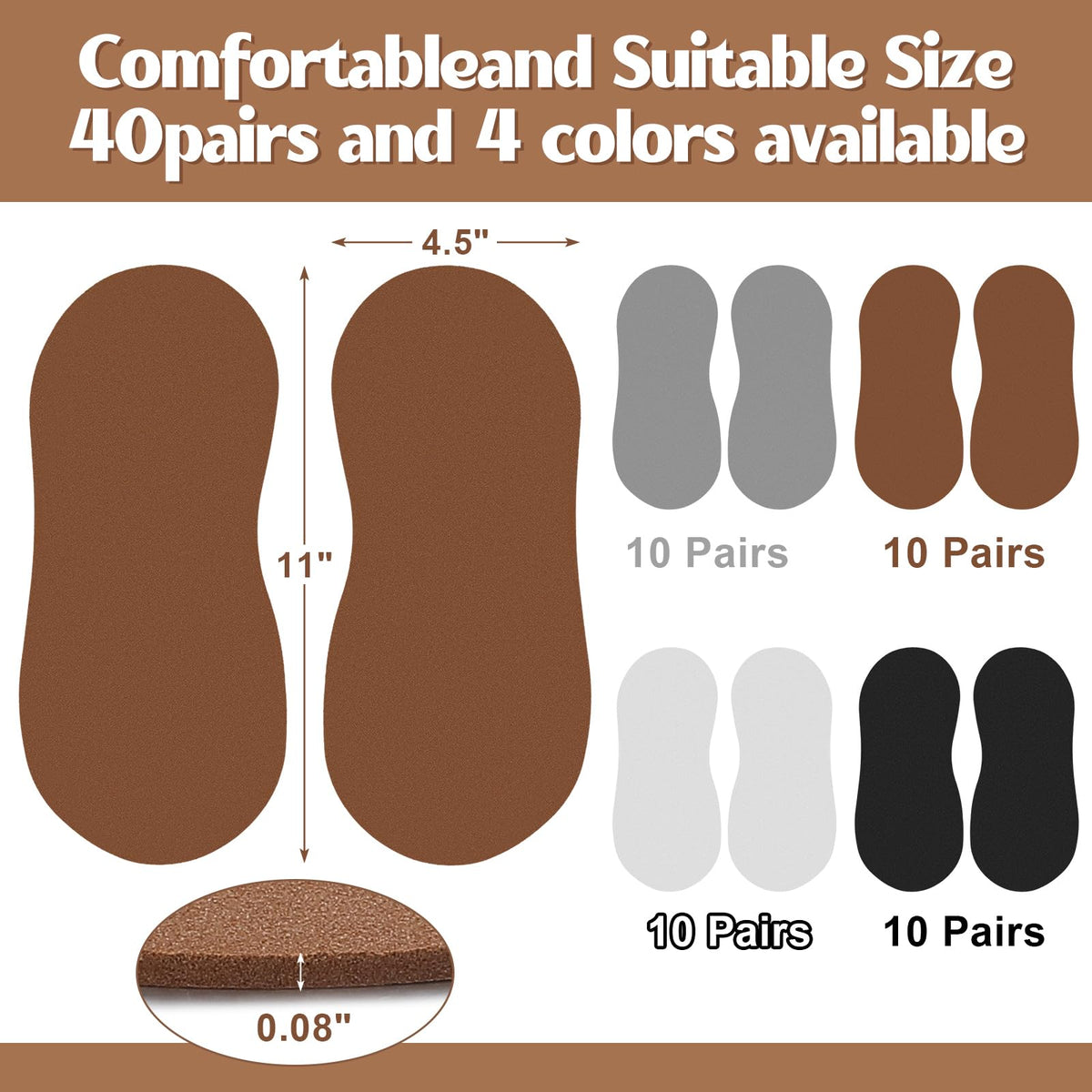 Suhine spray tan feet pads white designed for clean, comfortable at-home tanning