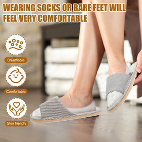 Suhine slippers come in two sizes to fit most guests