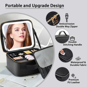 Large SUILU travel makeup bag designed for cosmetics and tools.