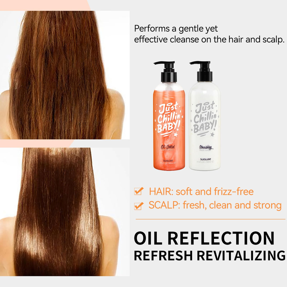 Suisuaie Clarifying Shampoo lather close-up showing foaming cleansing action.