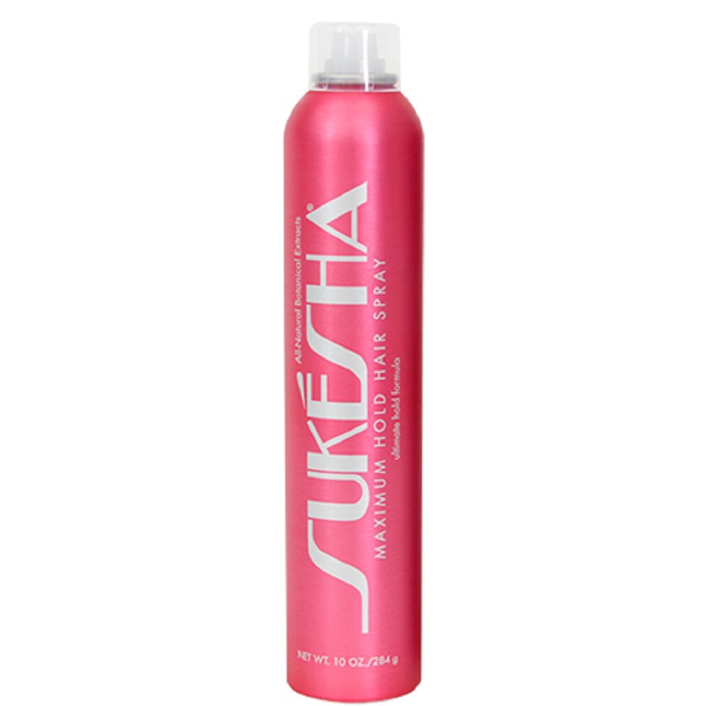 Sukesha Maximum Hold Hair Spray 10oz delivers long-lasting hold and shine.