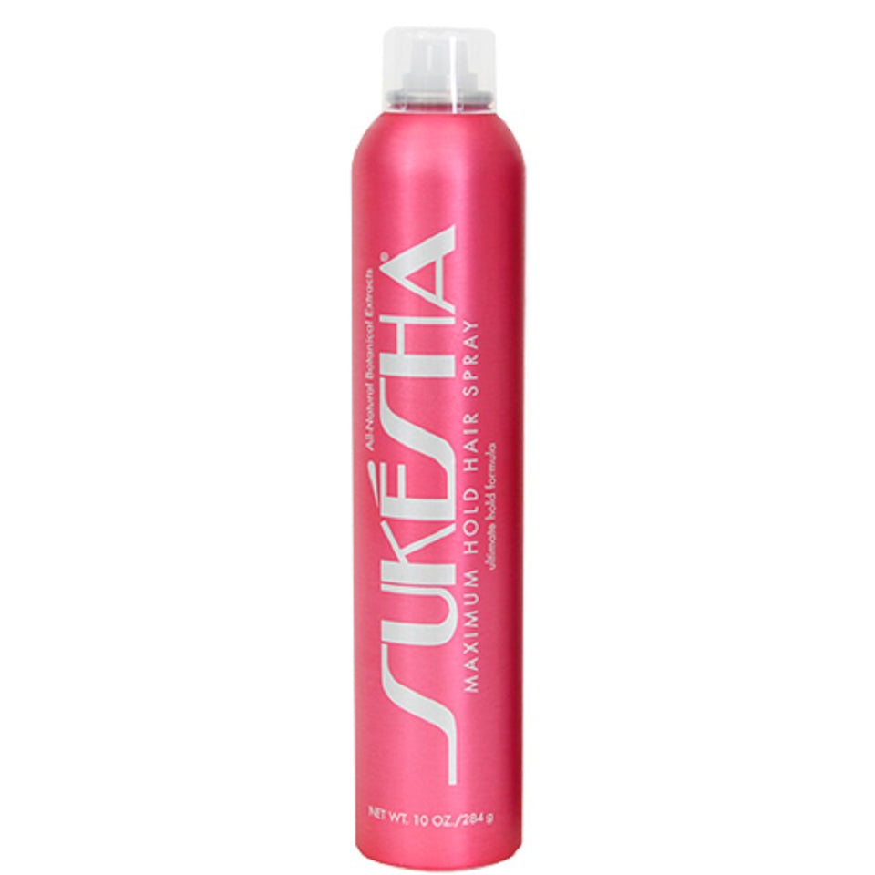 Sukesha Maximum Hold Hair Spray 10oz delivers long-lasting hold and shine.