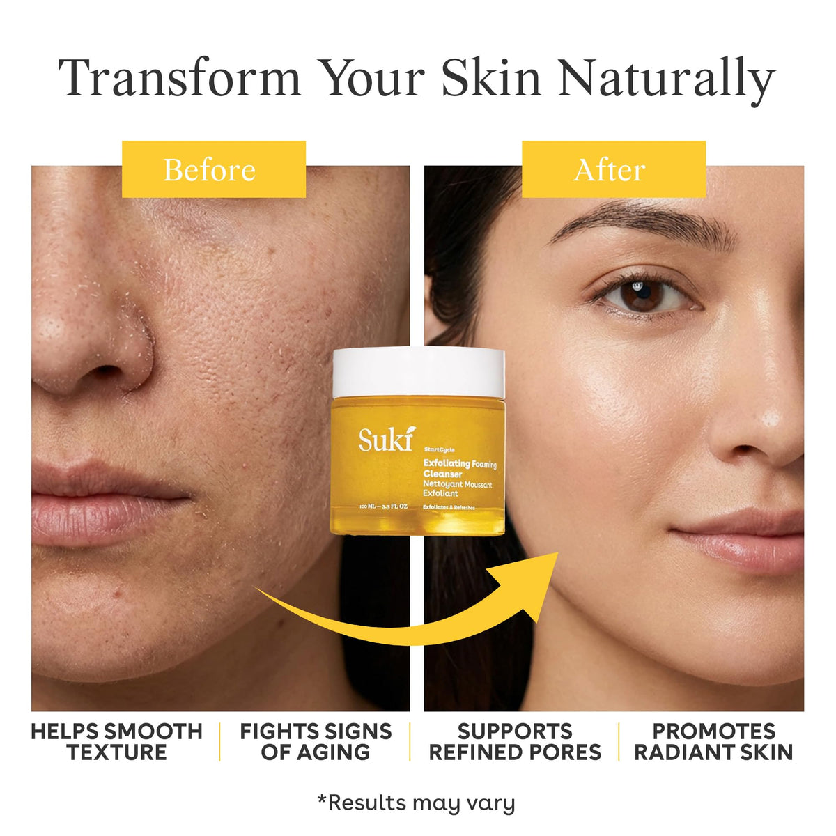 Ginger and orange peel extract infusion in cleansing formula.