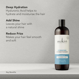 Bathroom scene with Sukin conditioner for smoother, manageable hair