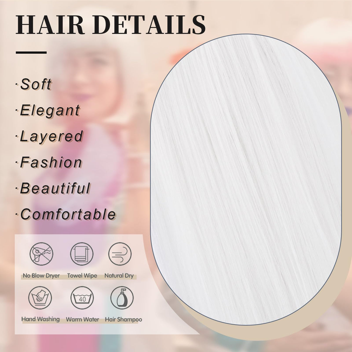 SUKRI white-wig-with-bangs-extended-fringe helps customize face framing.