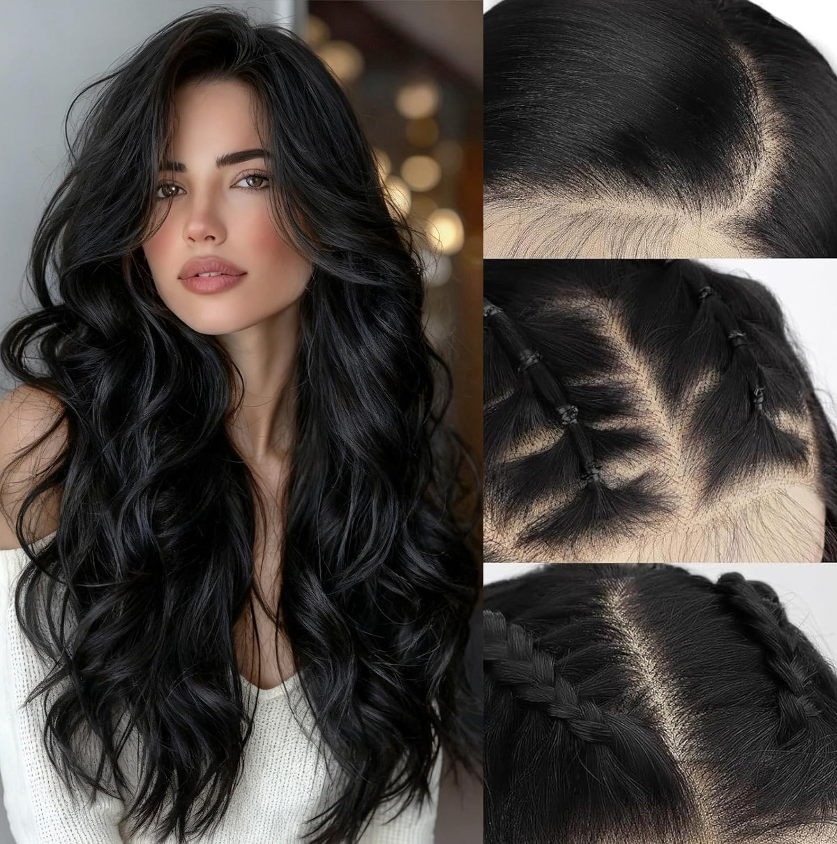 SUKRI black lace-front wig 13x4 HD with 26-inch waves for a natural daily look