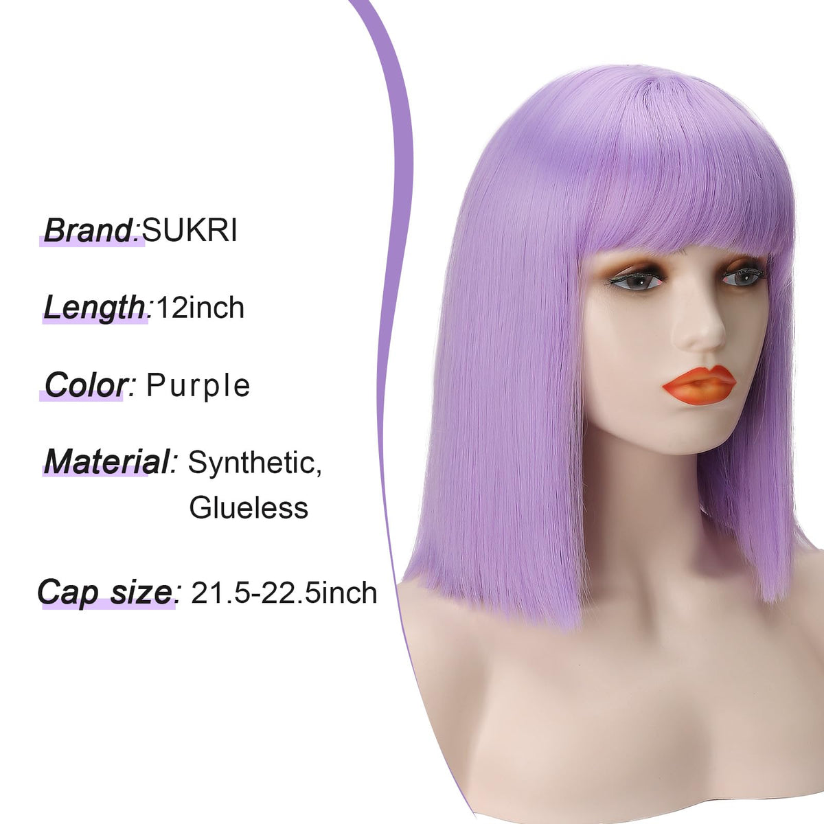 SUKRI bangs closeup, longer fringe you can trim to suit your face.