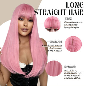SUKRI natural-looking pink wig suits cosplay and fashion looks