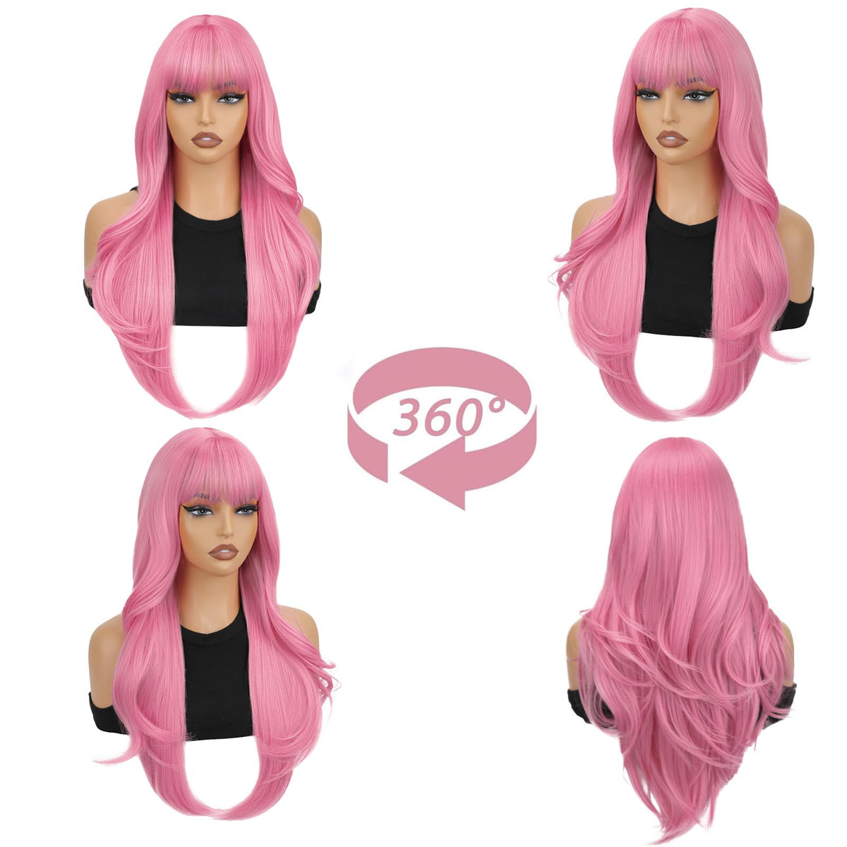 SUKRI pink wig cap with 3 combs and adjustable straps