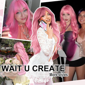 SUKRI pink wig easy wear design for quick daily fit