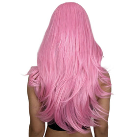 SUKRI pink wig showing heat-resistant fiber for safe styling