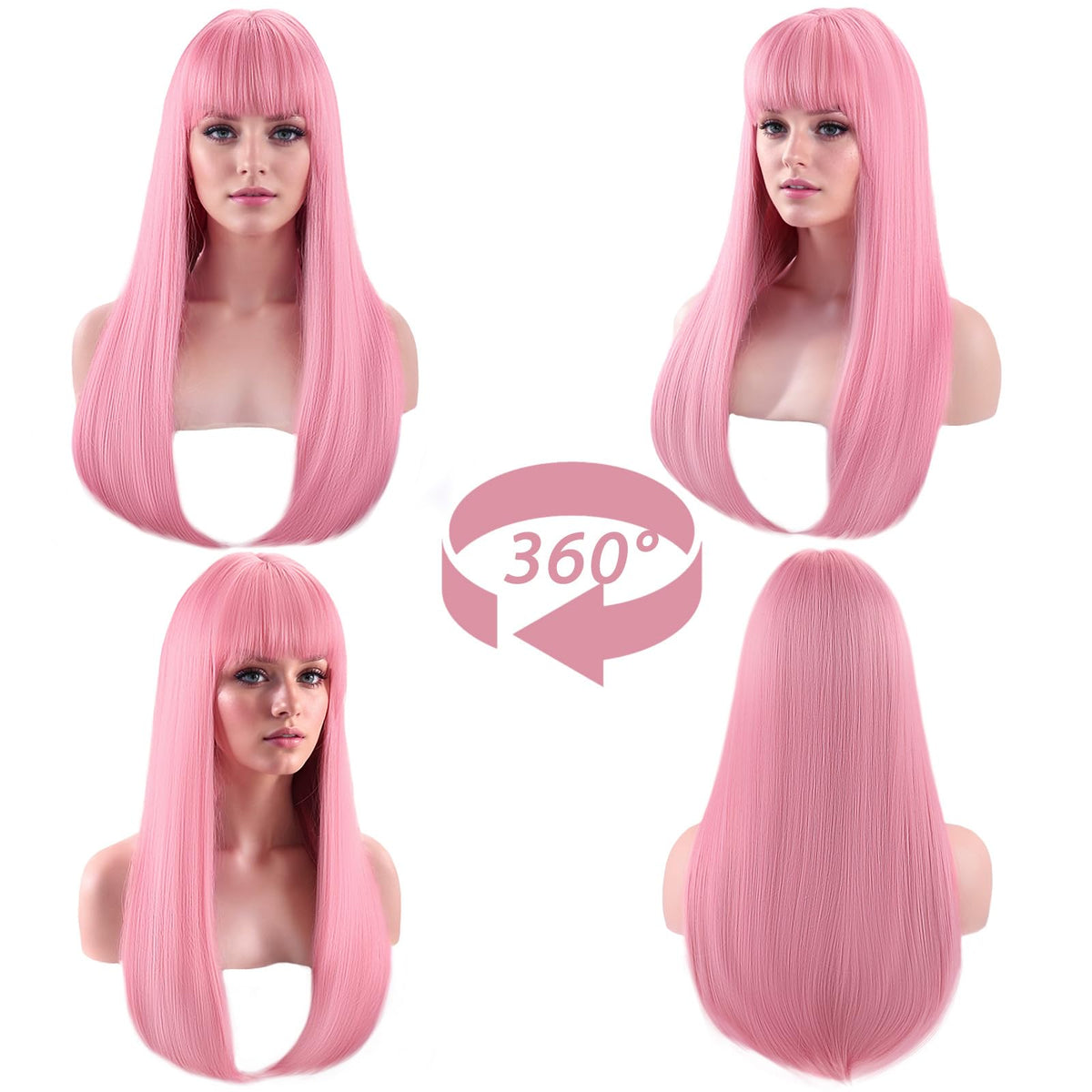 SUKRI pink wig for Halloween and theme parties adds confidence and charm