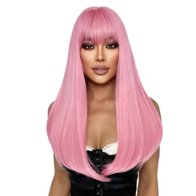 SUKRI wig with bangs shows adjustable cap details and secure fit