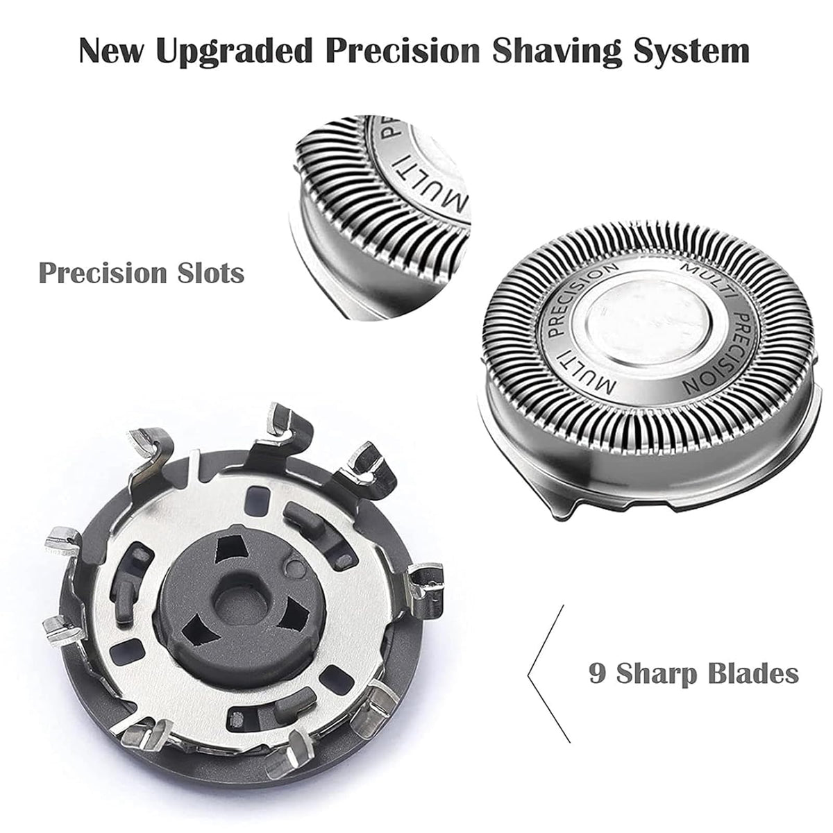 Suleto SH50 head showing slots for long beards and holes for short stubble