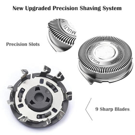 Suleto SH50 head showing slots for long beards and holes for short stubble