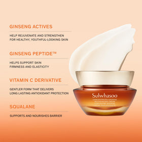 Creamy, luxurious texture of Sulwhasoo Rejuvenating Cream ready for smooth application.
