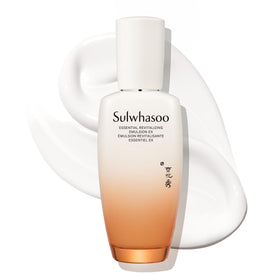 Sulwhasoo Essential Revitalizing Emulsion EX bottle showing premium hydration for daily care