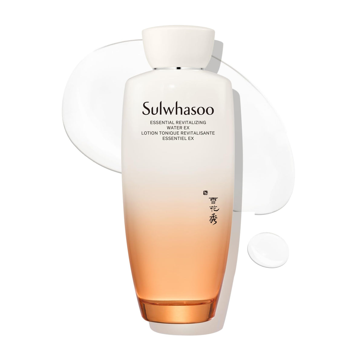 Sulwhasoo Essential Revitalizing Water EX bottle close-up for quick hydration.