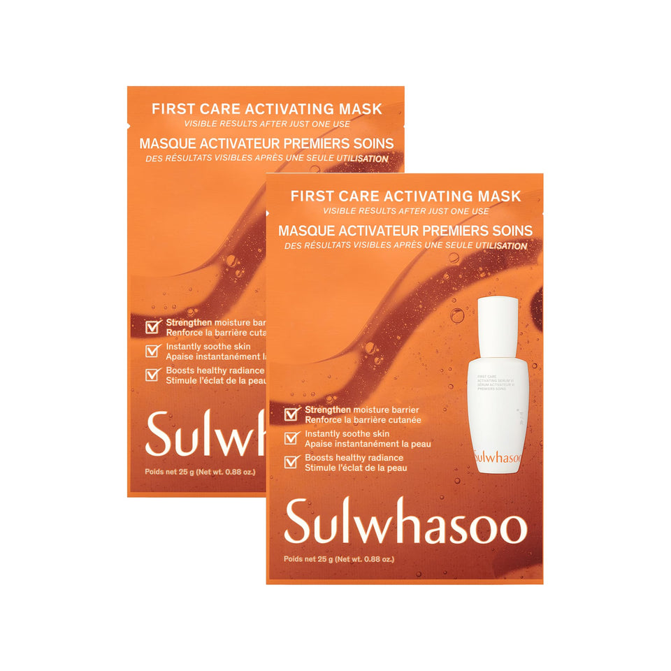 Sulwhasoo First Care Activating Sheet Mask front view boosts hydration potential.