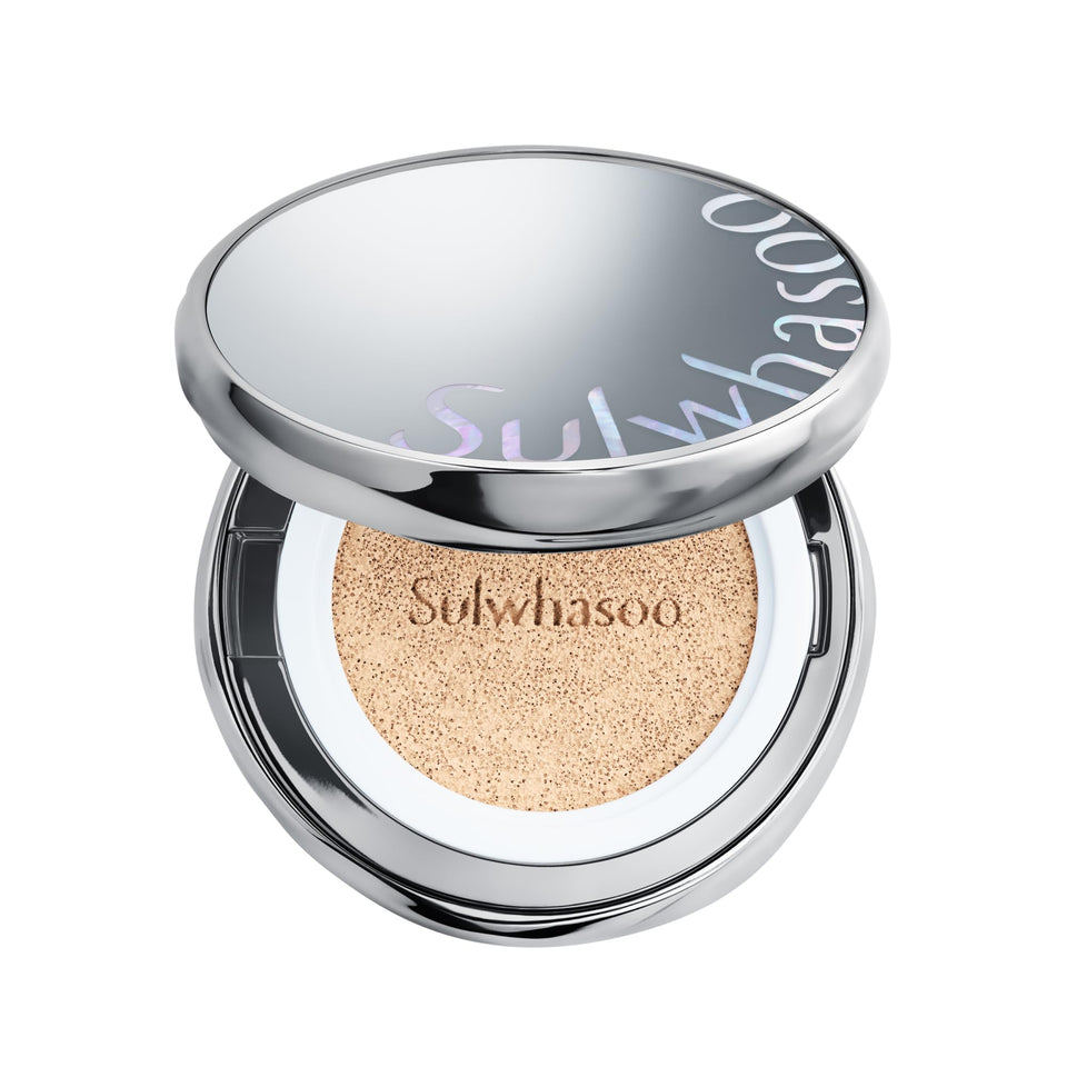 Sulwhasoo Perfecting Cushion SPF 46 bottle close-up showing semi-matte radiance.