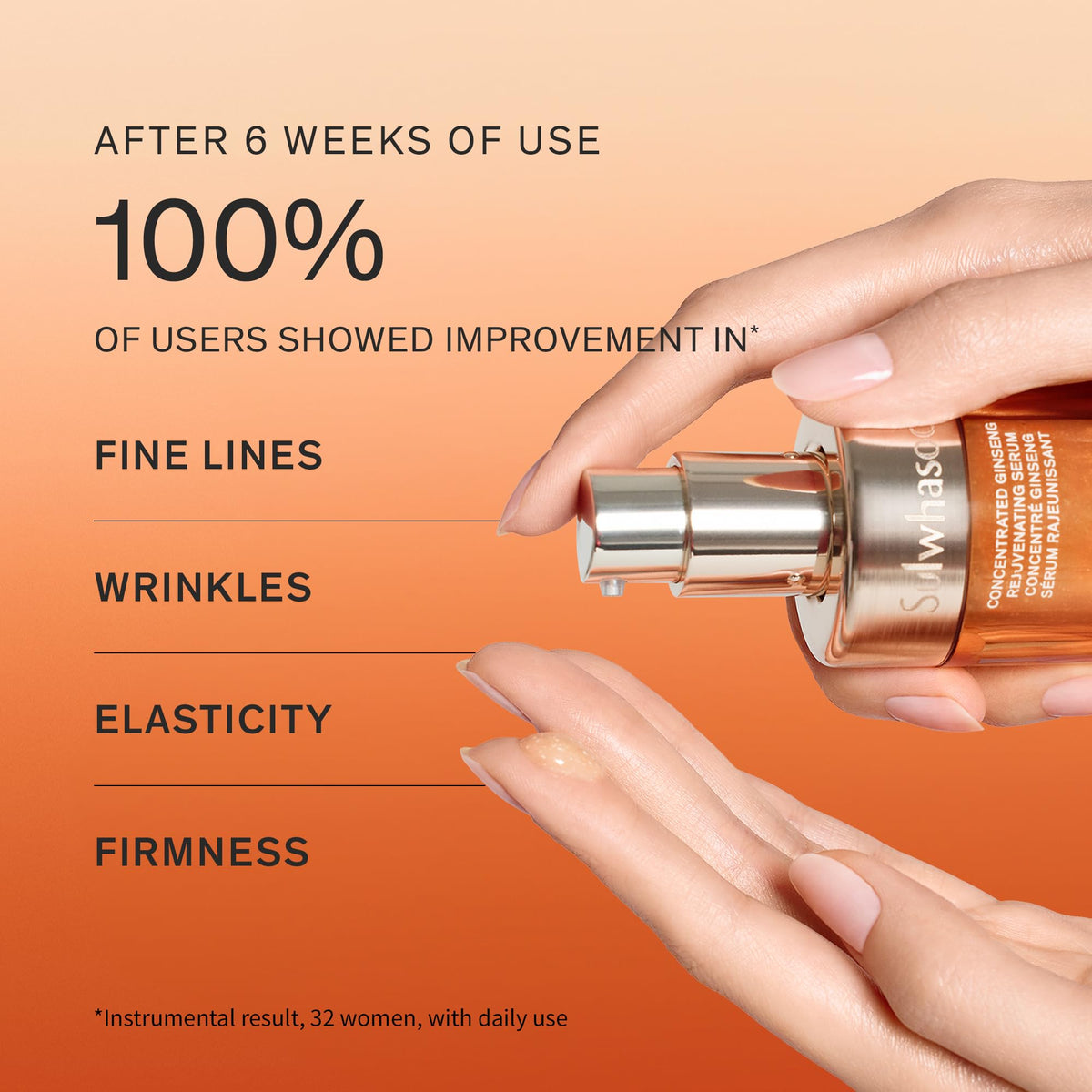 Sulwhasoo Serum applied to face and neck with upward massage