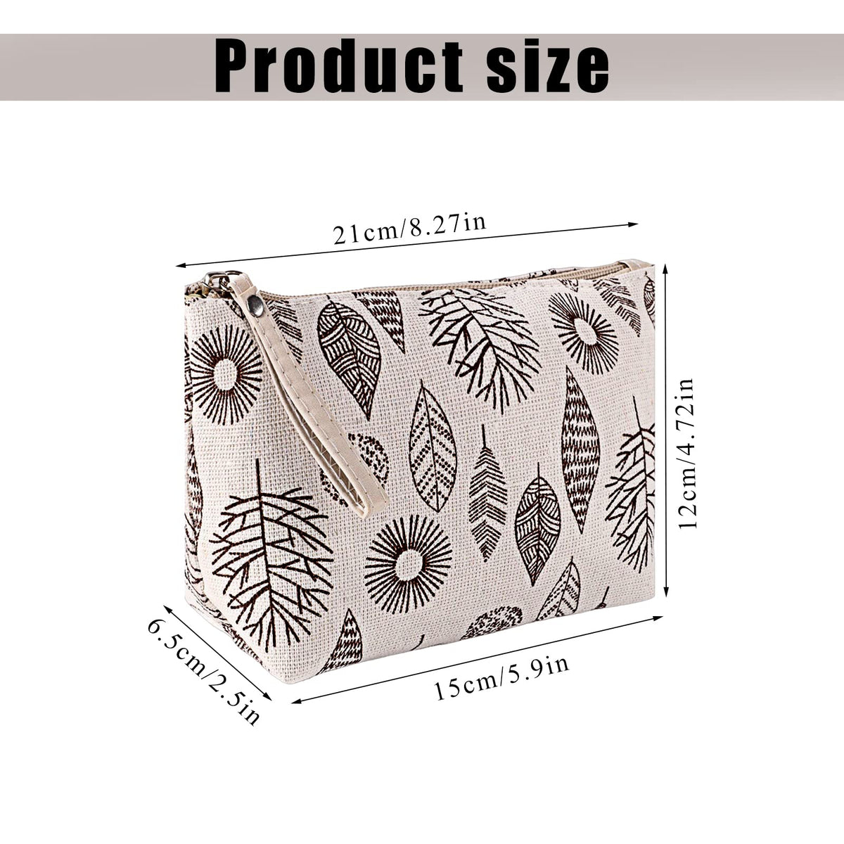 SUMAJU canvas cosmetic bag pattern C ideal for travel wallets, keys, and lipsticks
