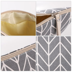SUMAJU canvas cosmetic bag pattern D durable organizer for skincare and toiletries
