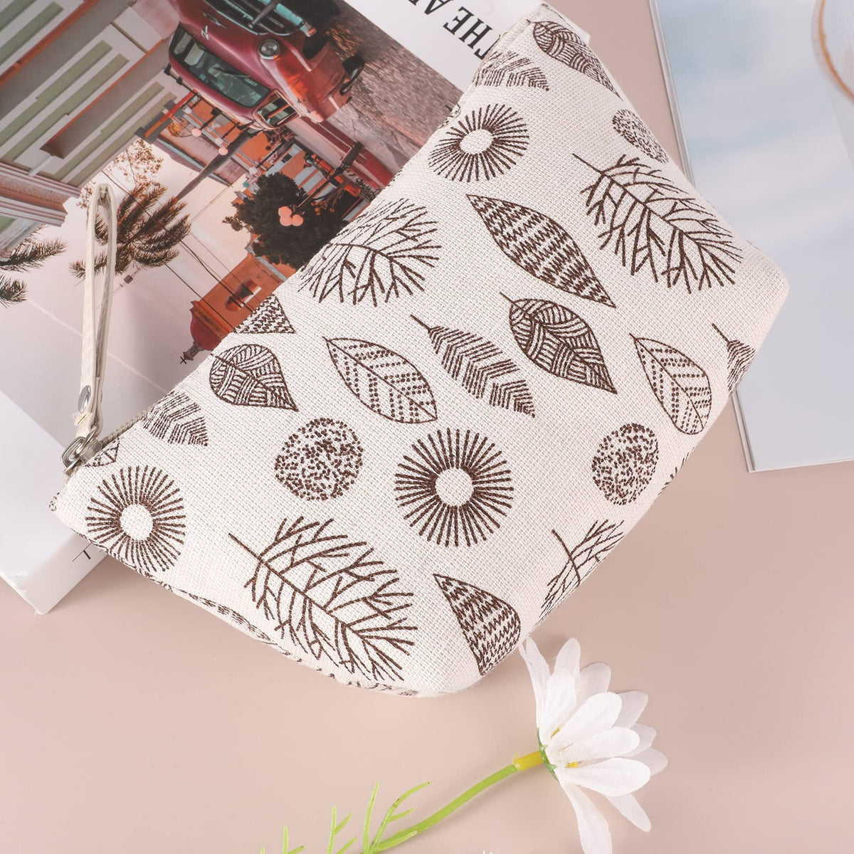 SUMAJU canvas cosmetic bag travel-use helps sort essentials during trips