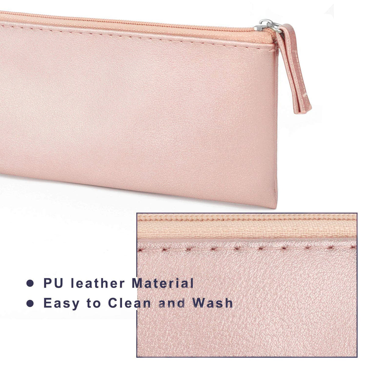 SumDirect PU leather zippered closure for secure access to contents.