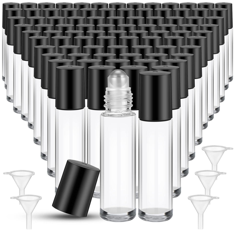 Sumind 150-piece 10ml roller bottles set in clear glass for travel and DIY blends.