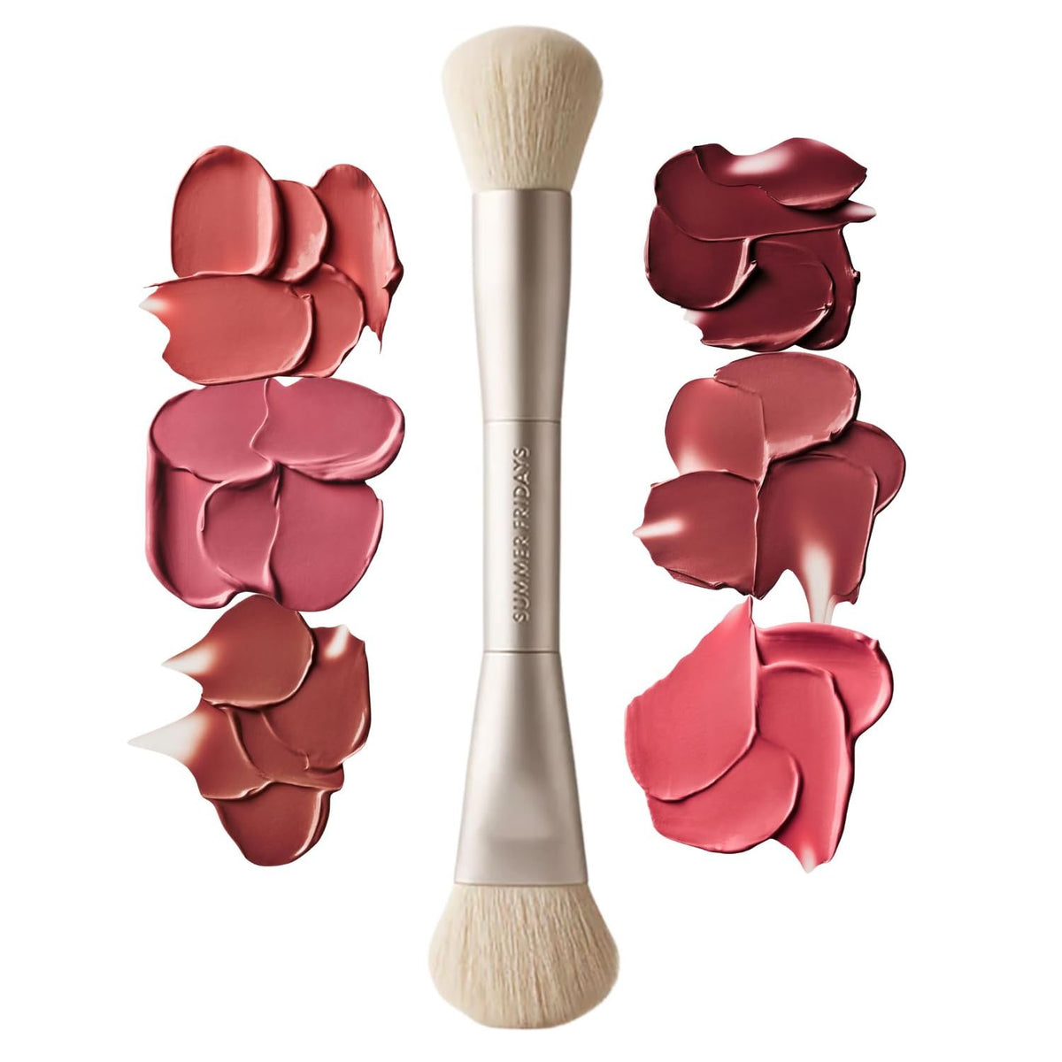 Summer Fridays The Blush Brush angled end for precise cream blush placement