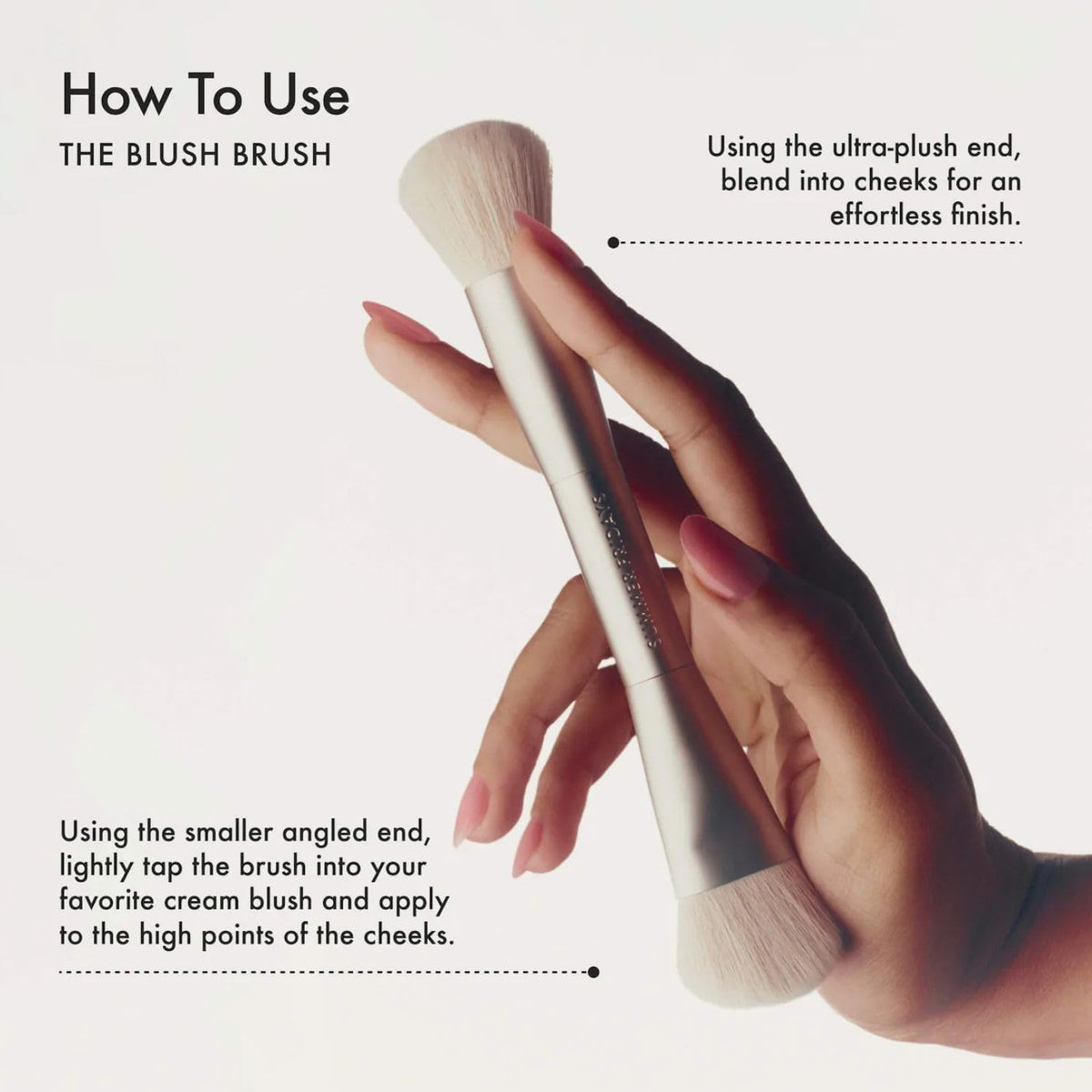 Summer Fridays The Blush Brush ergonomic-handle for comfortable grip during makeup